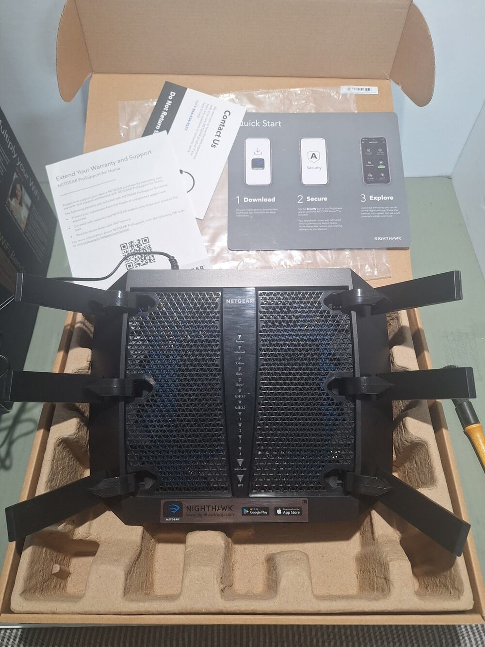 NETGEAR Nighthawk X6 AC3200 Tri-Band WiFi Router R8000 Tested w/ Box NM